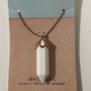 White Agate Pendant Necklace